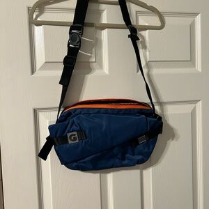 Stylish Blue and Orange Crossbody Bag